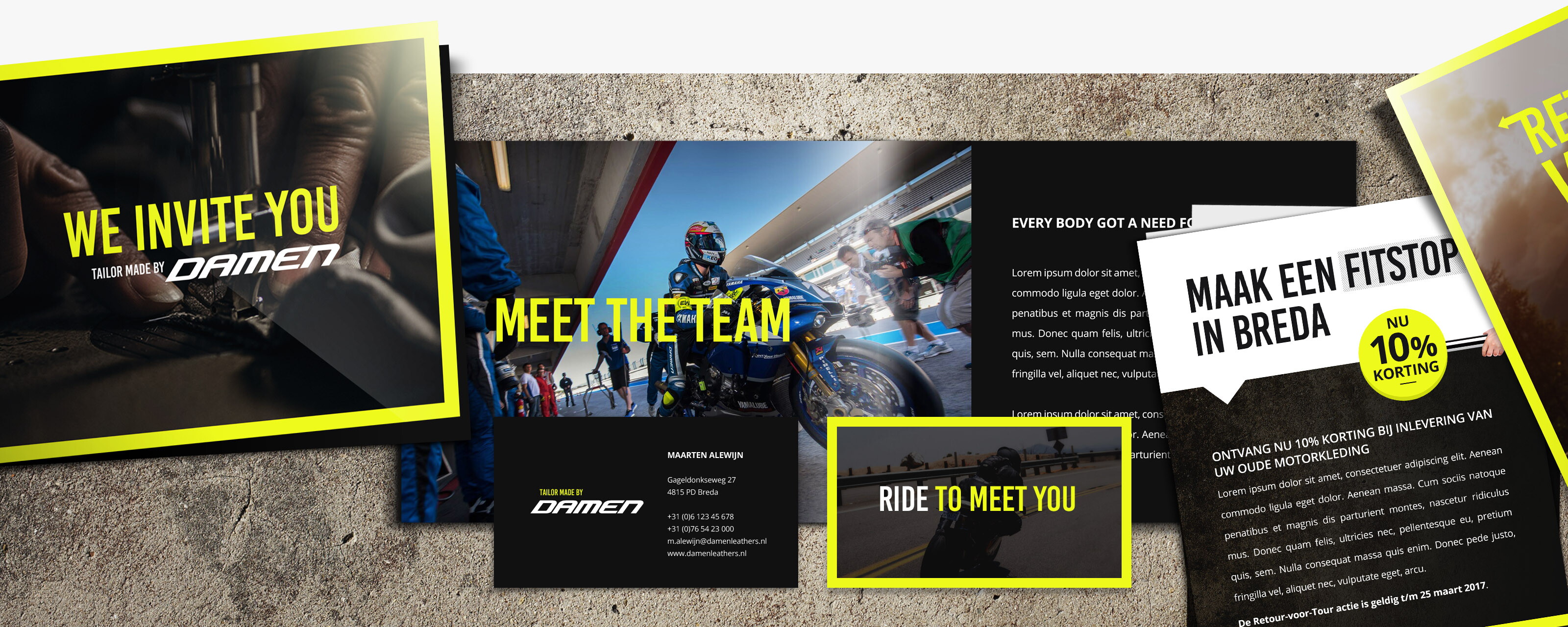 Damen Leathers branding