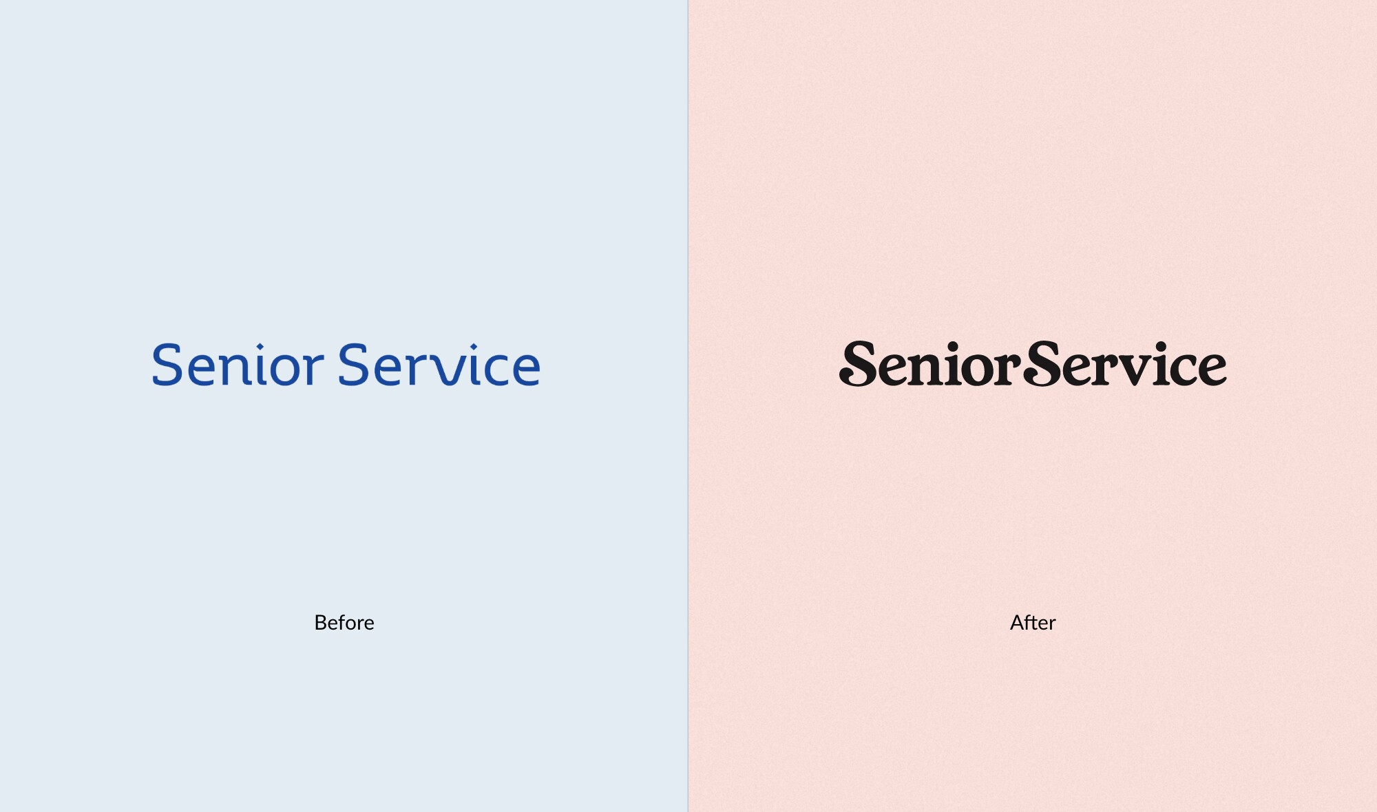 Senior Service Logo before & after