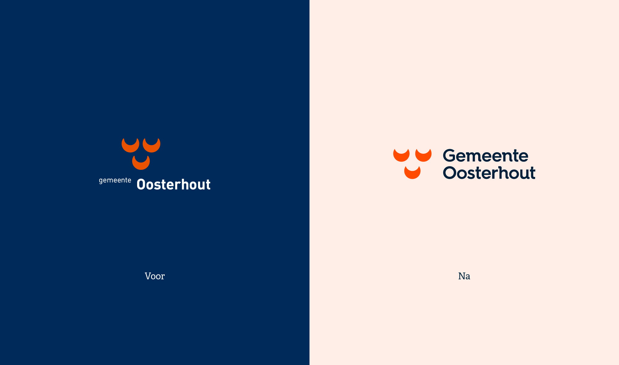 Gemeente Oosterhout logo voor en na